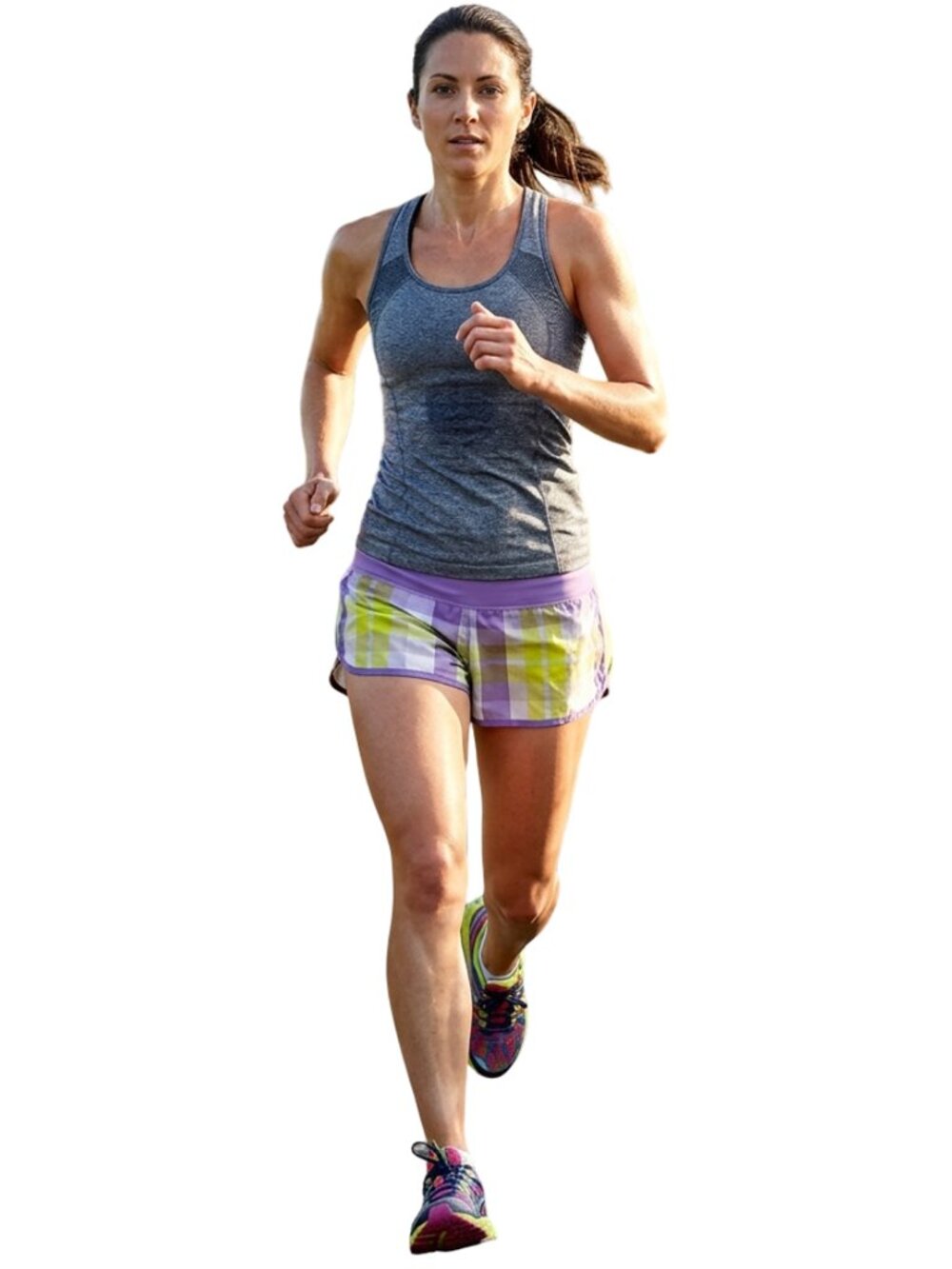 lululemon Speed Shorts Foxy Plaid Lime Potion Purple Fitness Athletic Running